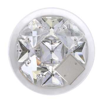 Silver Shade Square Shape High Quality Glass Sew-on Rhinestones WholesaleRhinestone