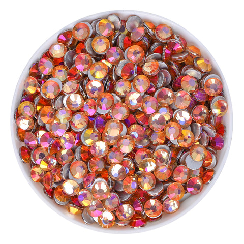 Champagne Light Glass FlatBack Rhinestones Silver Back
