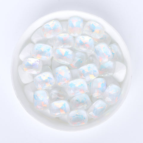 Crystal AM Pillow Shape Glass Pointed Back Fancy Rhinestones