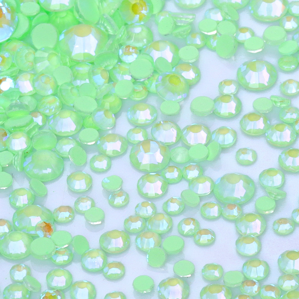 Mixed Sizes Neon Mint Mambo AB Glass Flat Back Rhinestones For Nail Art WholesaleRhinestone