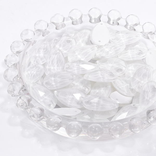 Mocha White Drop Shape High Quality Glass Sew-on Rhinestones WholesaleRhinestone