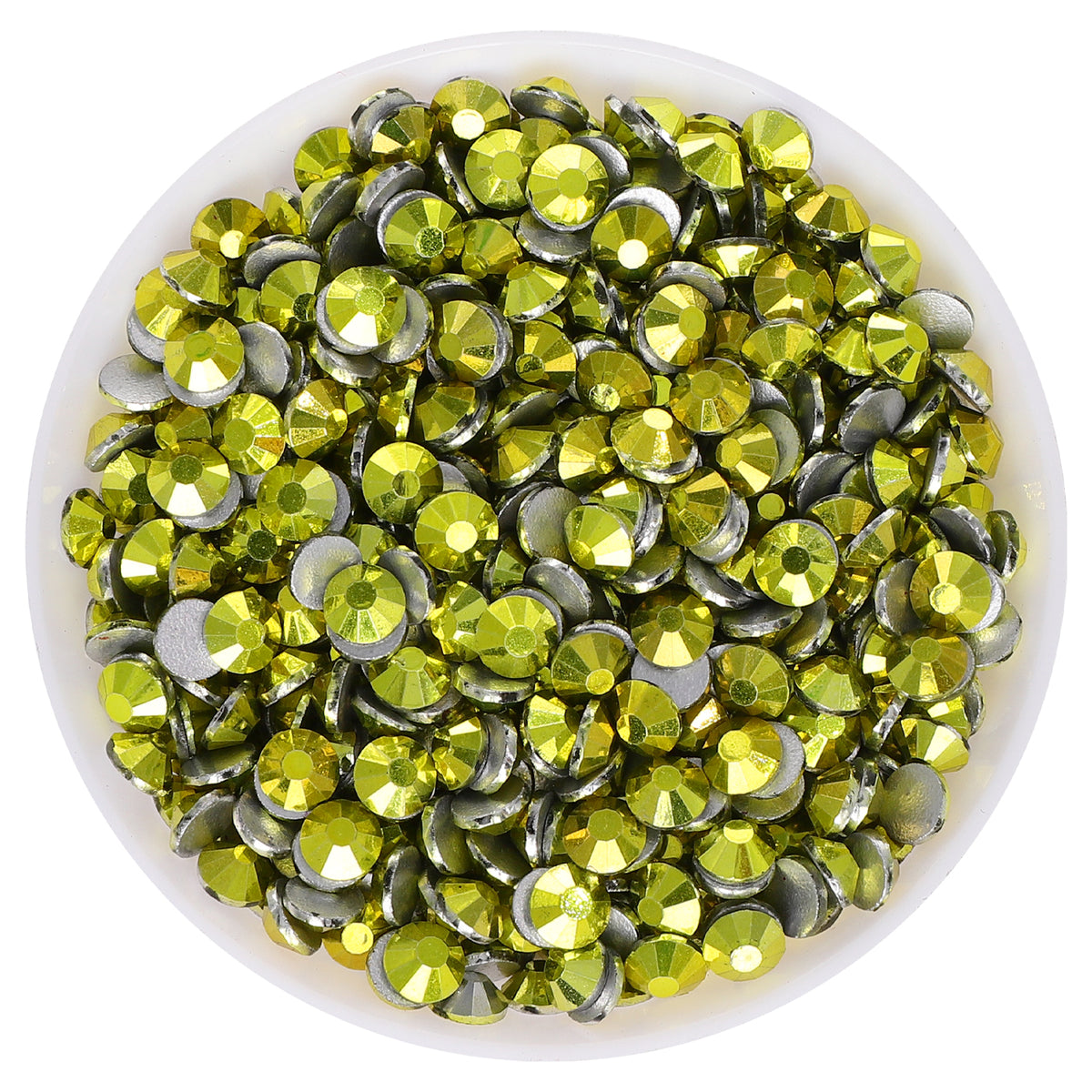 Metallic Lemon Yellow Glass FlatBack Rhinestones Silver Back WholesaleRhinestone Fő kép