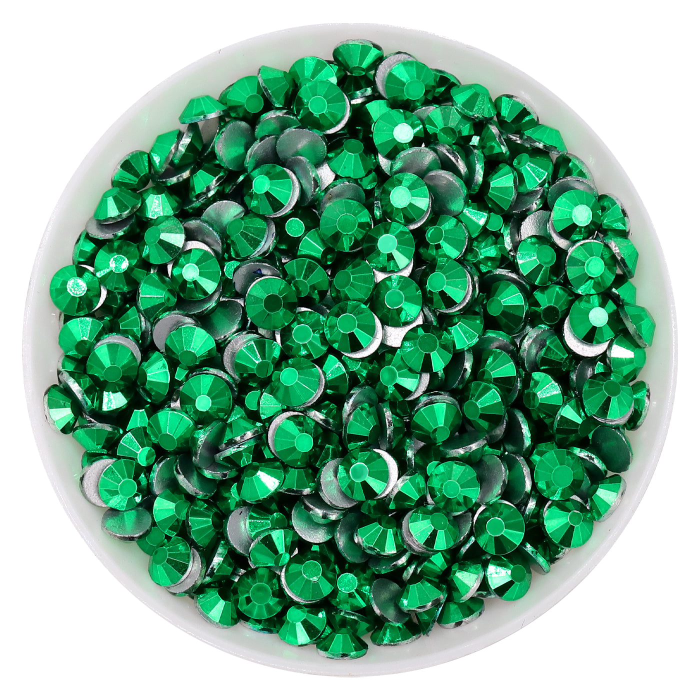 Metallic Imperial Green Glass FlatBack Rhinestones Silver Back WholesaleRhinestone Main image