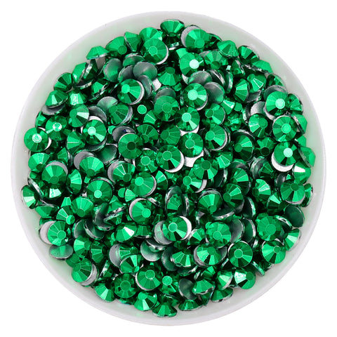 Metallic Imperial Green Glass FlatBack Rhinestones Silver Back WholesaleRhinestone Hauptbild