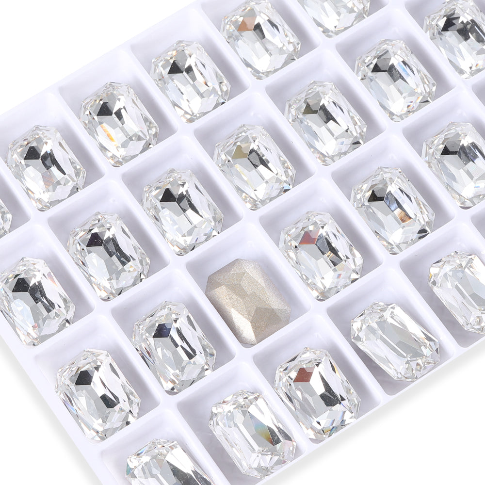 Crystal Thin Octagon Shape High Quality Glass Pointed Back Fancy Rhinestones WholesaleRhinestone