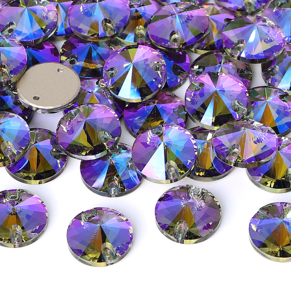 Black Diamond Shimmer Rivoli Shape High Quality Glass Sew-on Rhinestones WholesaleRhinestone