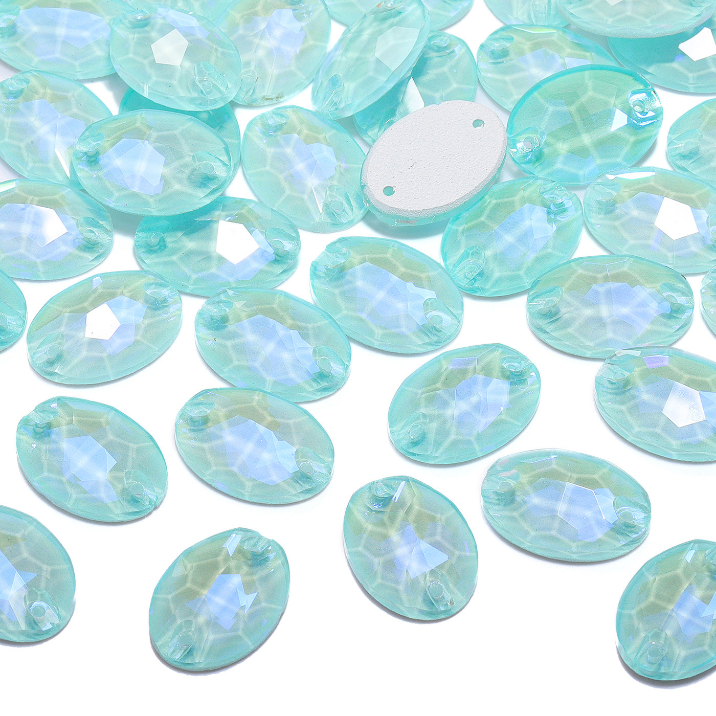 Electric Neon Light Azore Oval Shape High Quality Glass Sew-on Rhinestones WholesaleRhinestone