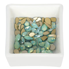Mixed Shapes Green Opal Flat Back Fancy Rhinestones For Nail Art WholesaleRhinestone