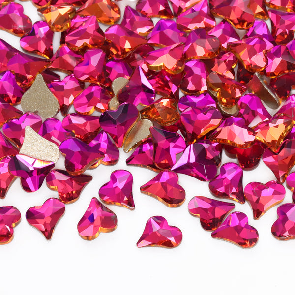 Oblique Heart Shape Purple Volcano Flat Back Fancy Rhinestones WholesaleRhinestone