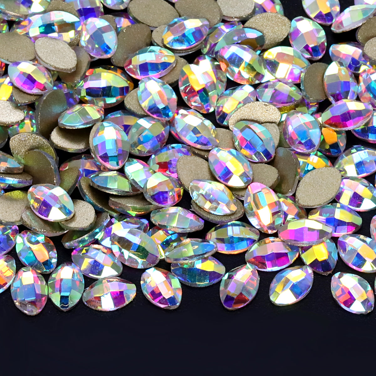 Pure Leaf Shape Crystal AB Flat Back Fancy Rhinestones
