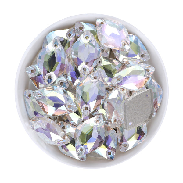 Crystal Transmission Lemon Shape High Quality Glass Sew-on Rhinestones WholesaleRhinestone