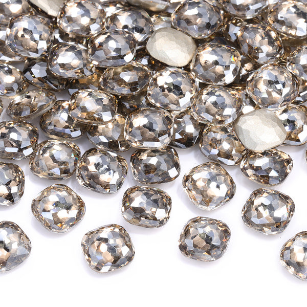 Satin Fantasy Cushion Square Shape High Quality Glass Pointed Back Fancy Rhinestones WholesaleRhinestone