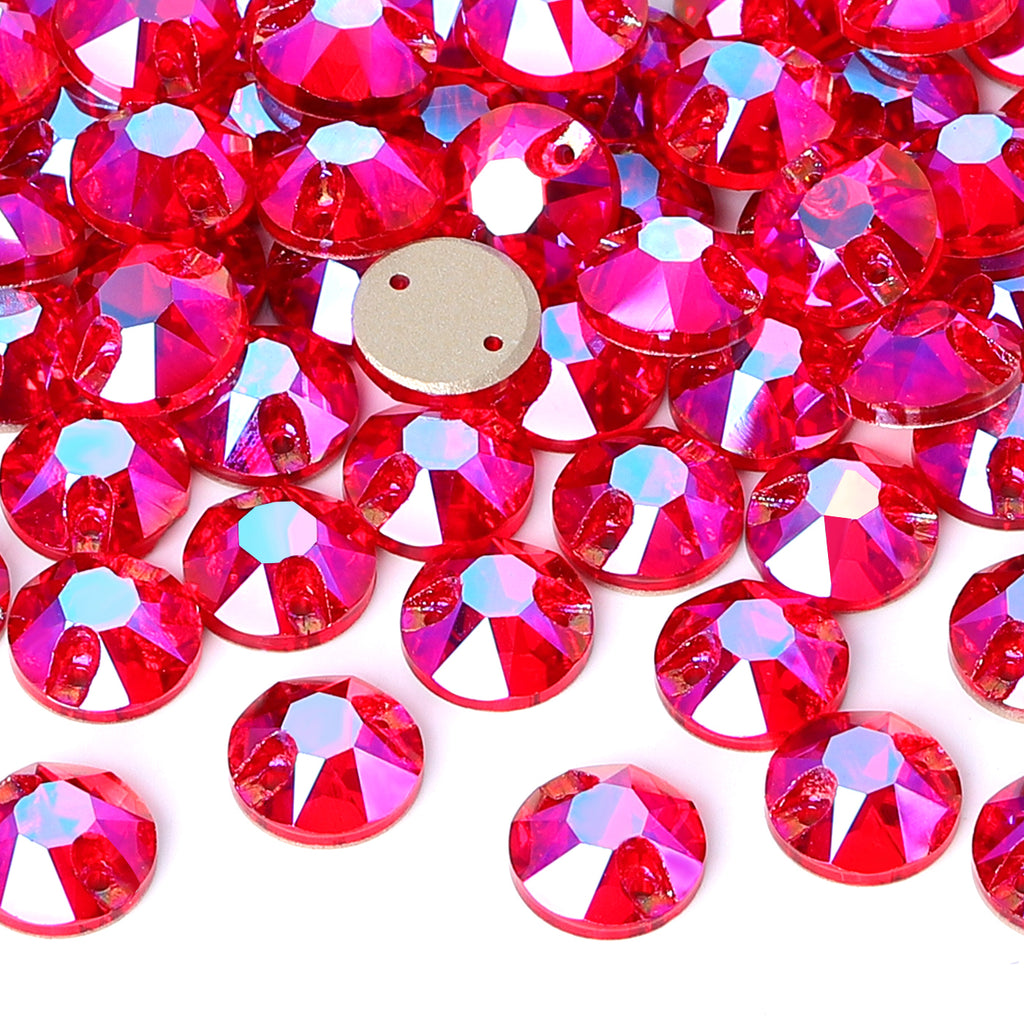 Light Siam Shimmer XIRIUS Round Shape High Quality Glass Sew-on Rhinestones WholesaleRhinestone