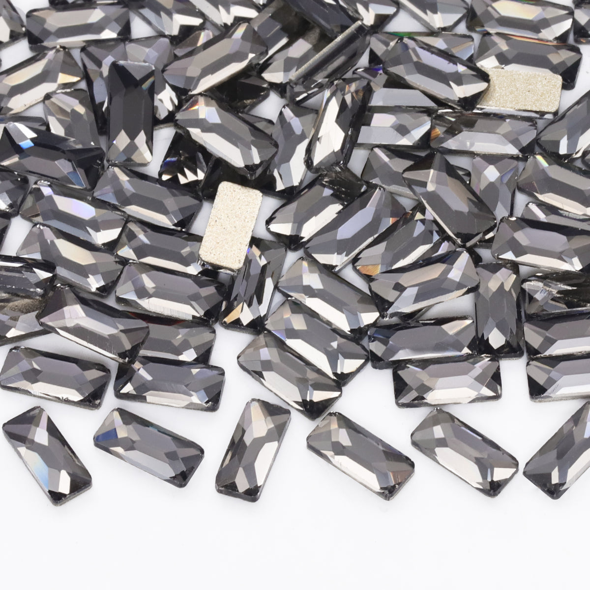 Rectangle Shape Black Diamond Flat Back Fancy Rhinestones WholesaleRhinestone