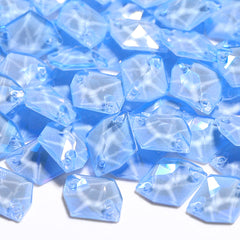 Electric Neon Light Blue Cosmic Shape High Quality Glass Sew-on Rhinestones