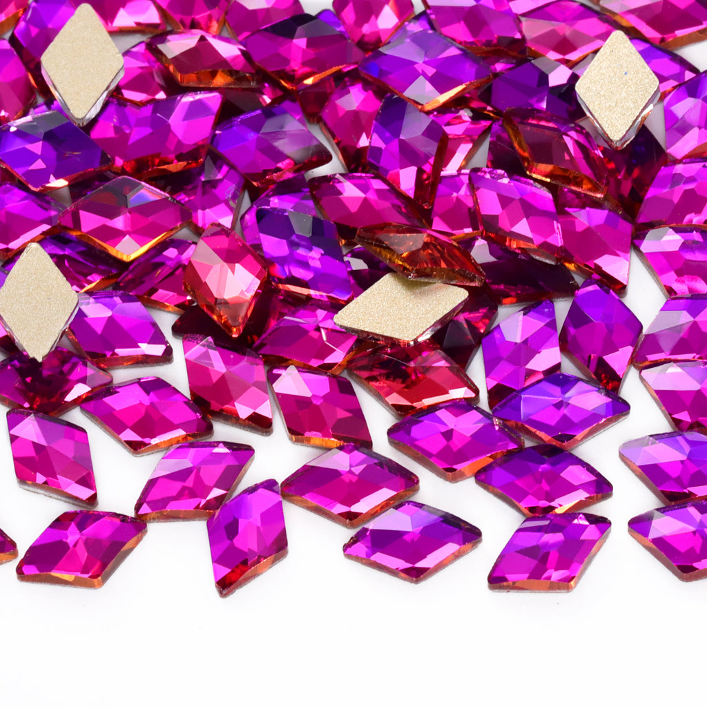 Rhombus Shape Purple Volcano Flat Back Fancy Rhinestones WholesaleRhinestone