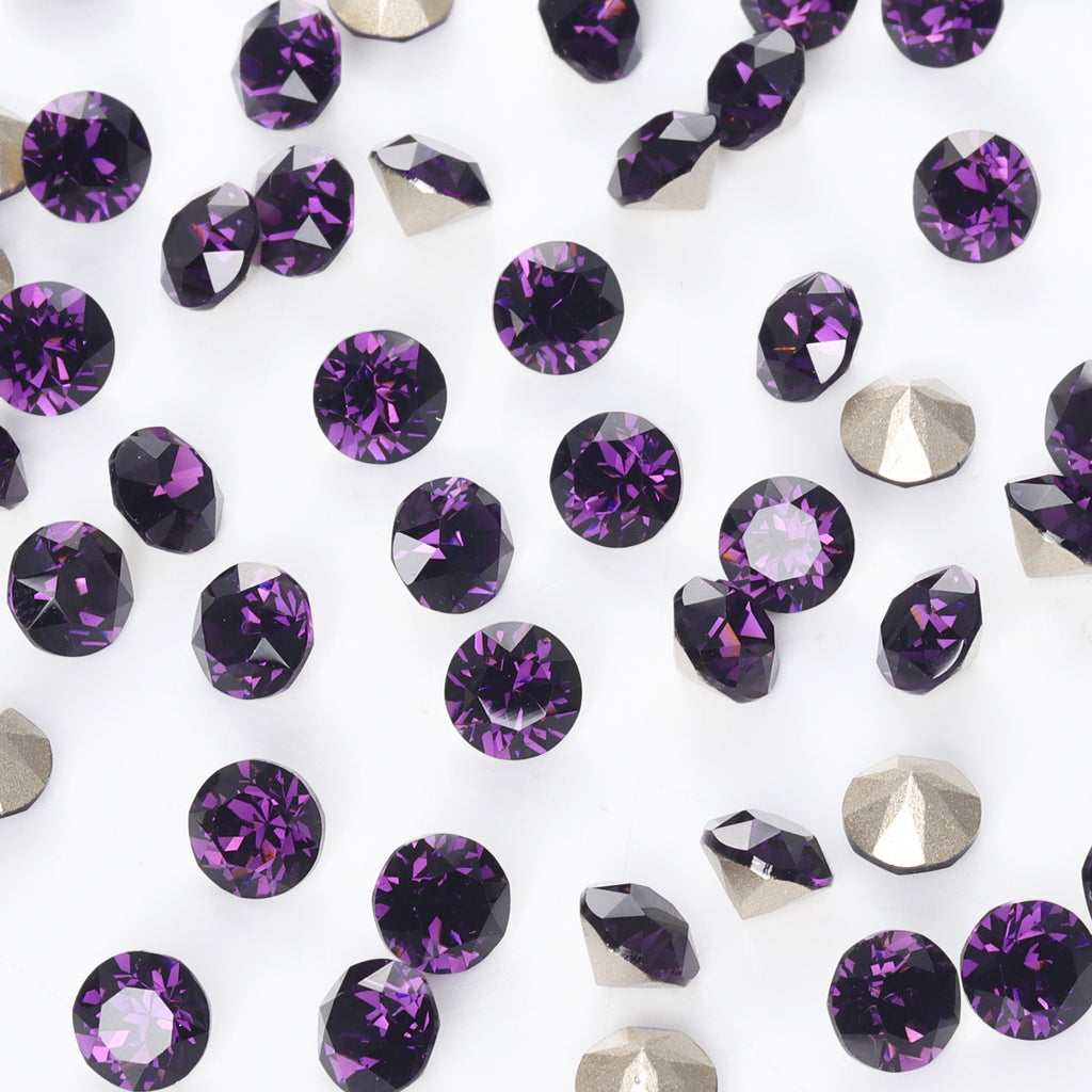 Amethyst XIRIUS Chaton Shape High Quality Glass Pointed Back Fancy Rhinestones WholesaleRhinestone