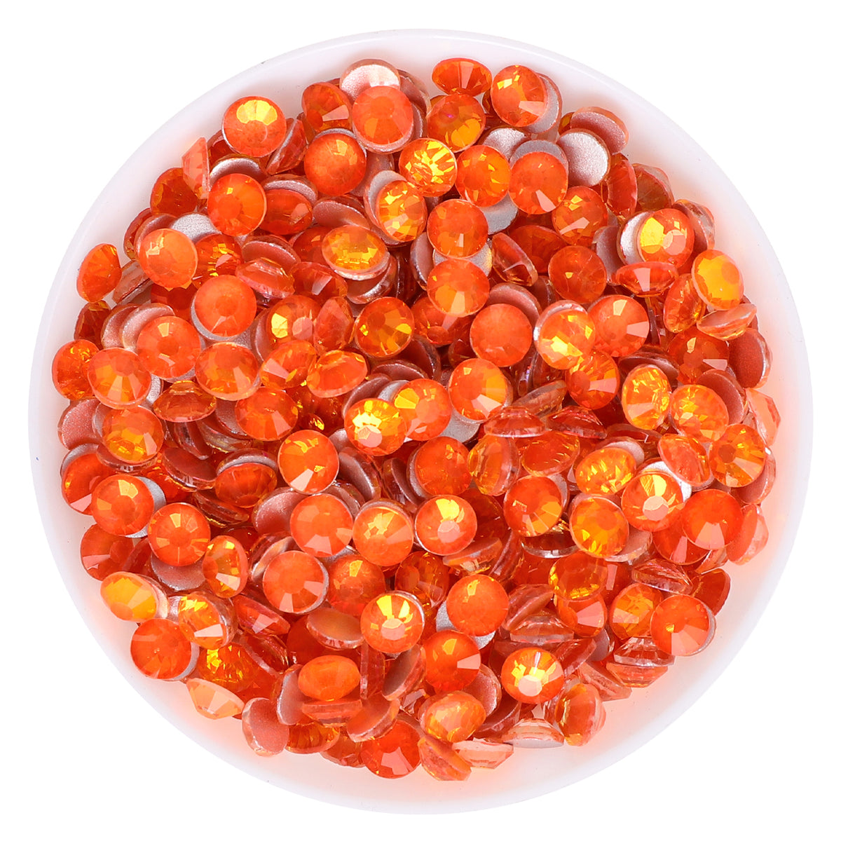 Flashing Bright Orange Glass FlatBack Rhinestones Silver Back WholesaleRhinestone Imagen principal del producto