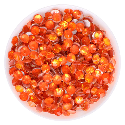 Flashing Bright Orange Glass FlatBack Rhinestones Silver Back WholesaleRhinestone Hauptbild