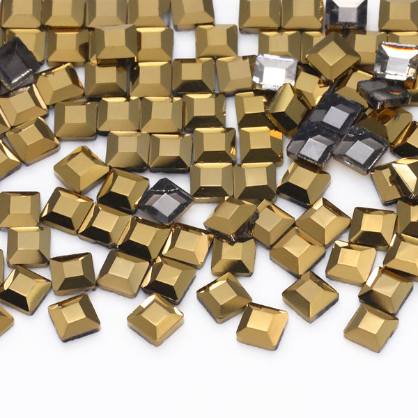 Square Shape Aurum Flat Back Fancy Rhinestones WholesaleRhinestone
