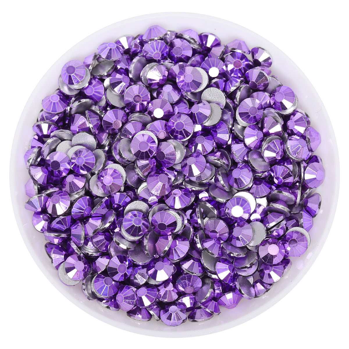 Metallic Light Violet Glass FlatBack Rhinestones Silver Back WholesaleRhinestone Main image