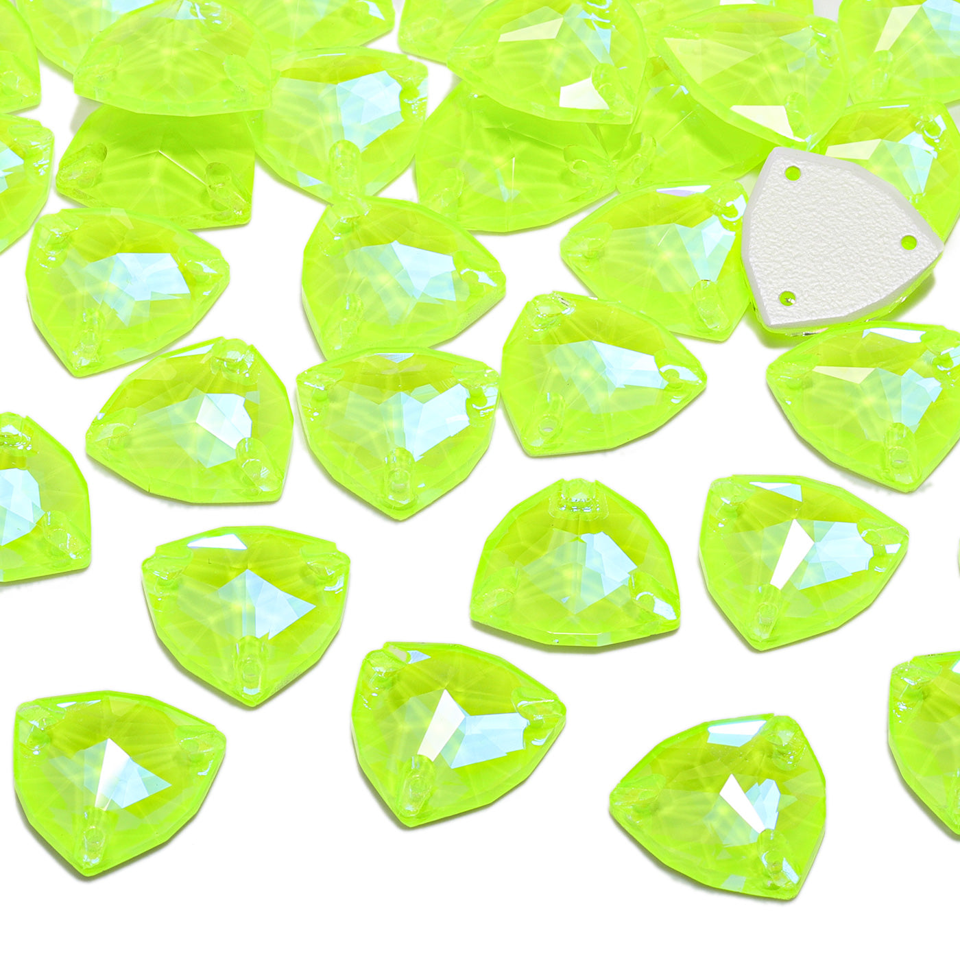 Electric Neon Jonquil Trilliant Shape High Quality Glass Sew-on Rhinestones WholesaleRhinestone
