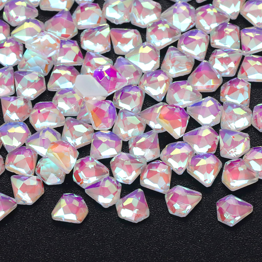 Diamond Shape Mocha White Flat Back Fancy Rhinestones WholesaleRhinestone