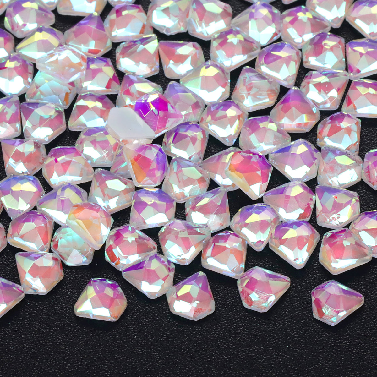 Diamond Shape Mocha White Flat Back Fancy Rhinestones WholesaleRhinestone
