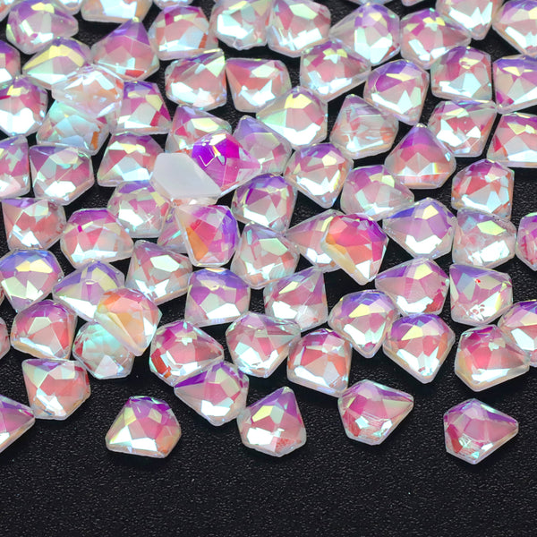 Diamond Shape Mocha White Flat Back Fancy Rhinestones WholesaleRhinestone
