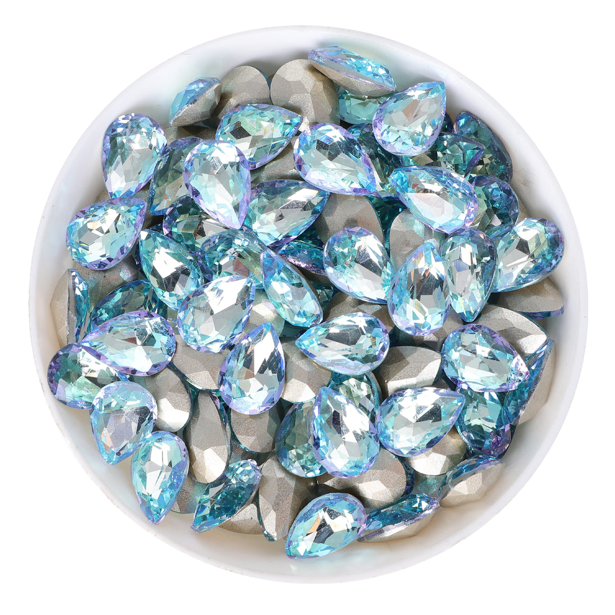 Blue Fairy Pear Shape Glass Pointed Back Fancy Rhinestones WholesaleRhinestone Main image