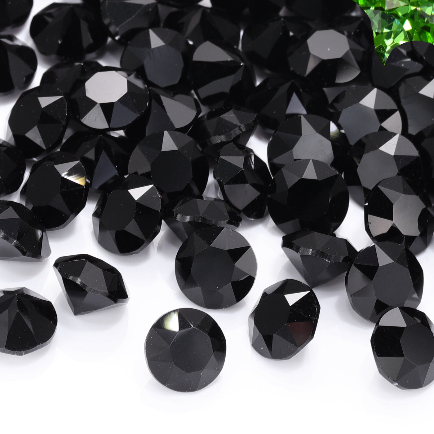 Jet Xirius Chaton Form hochwertiger Glasspitzback -Rücken -Fantasie -Strass -Strasssteine Zweitbild