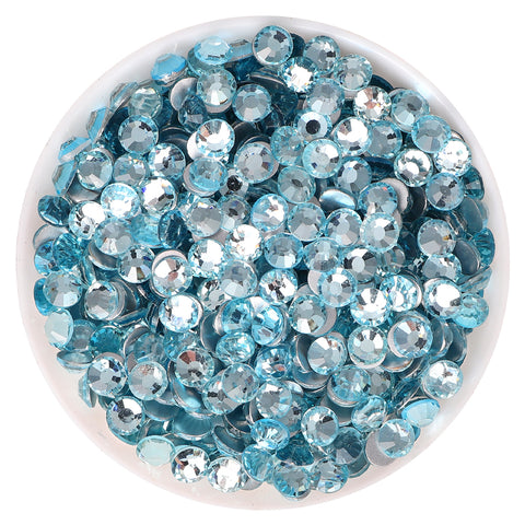 Crushed Ice Blue Glass FlatBack Rhinestones Silver Back WholesaleRhinestone Hauptbild