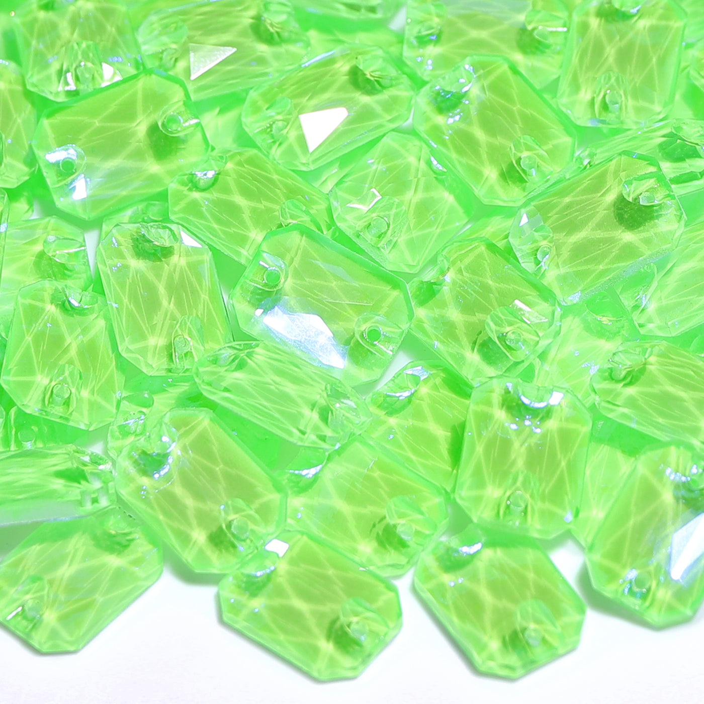Electric Neon Peridot Octagon Shape High Quality Glass Sew-on Rhinestones