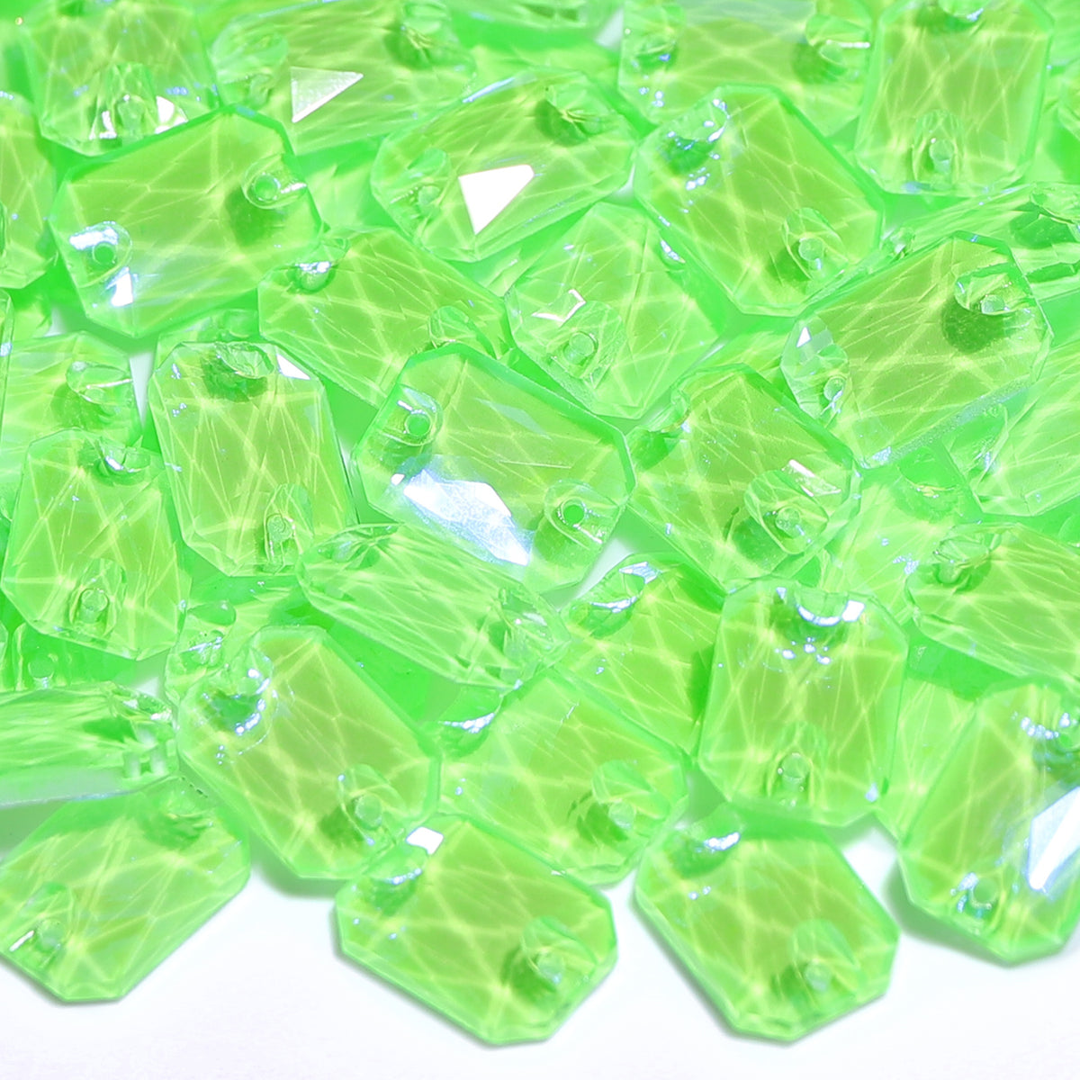 Electric Neon Peridot Octagon Shape High Quality Glass Sew-on Rhinestones WholesaleRhinestone
