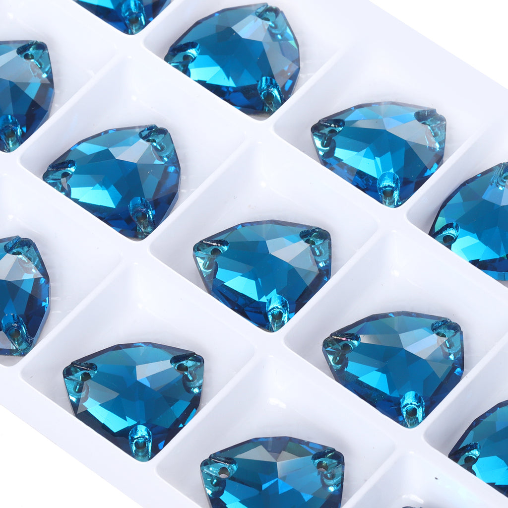 Indicolite Trilliant Shape High Quality Glass Sew-on Rhinestones WholesaleRhinestone