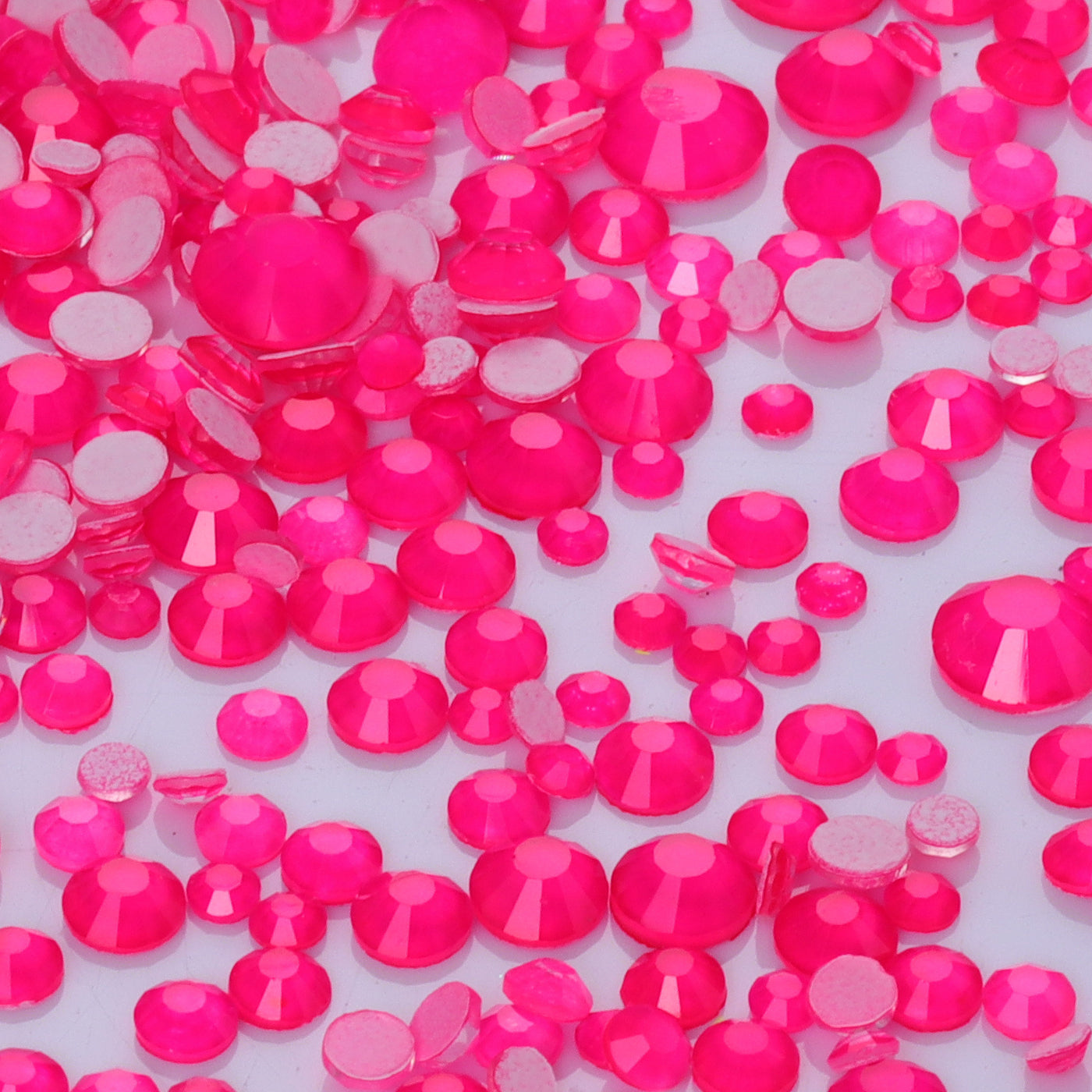 Mixed Sizes Pink FlatBack Neon Rhinestones For Nail Art WholesaleRhinestone
