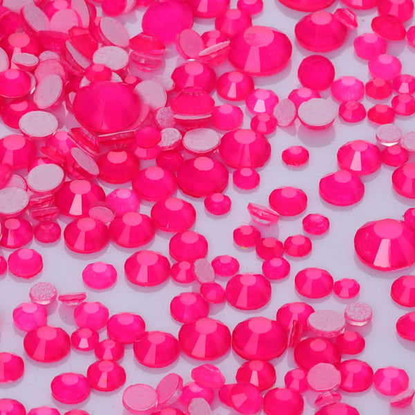 Mixed Sizes Pink FlatBack Neon Rhinestones For Nail Art WholesaleRhinestone