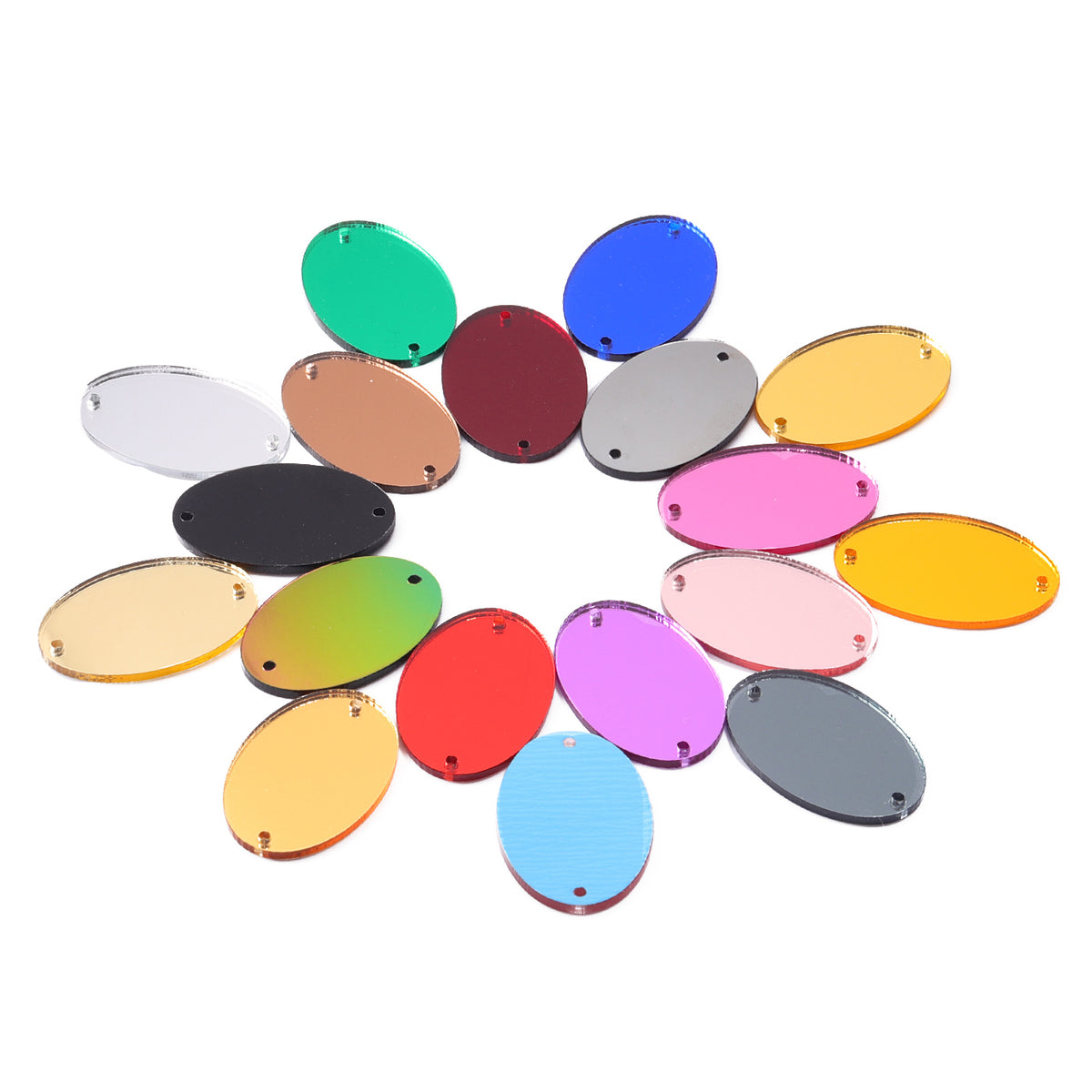 Oval Shape Big Sizes Multi Colors Acrylic Sew-on Mirror For Dance Costume WholesaleRhinestone Hauptbild
