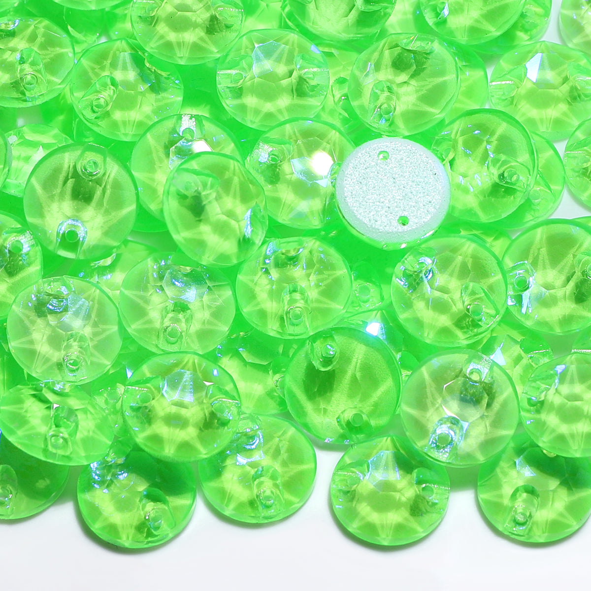 Electric Neon Peridot XIRIUS Round Shape High Quality Glass Sew-on Rhinestones WholesaleRhinestone