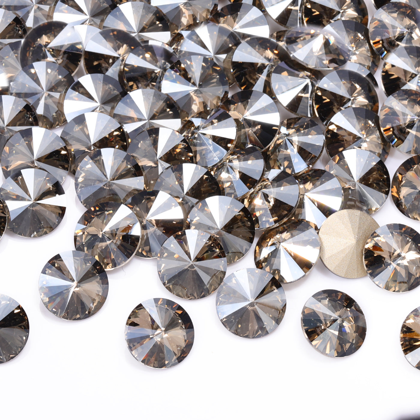 Satin Rivoli Shape Glass de alta calidad Rhinestones elegantes Imagen secundaria del producto