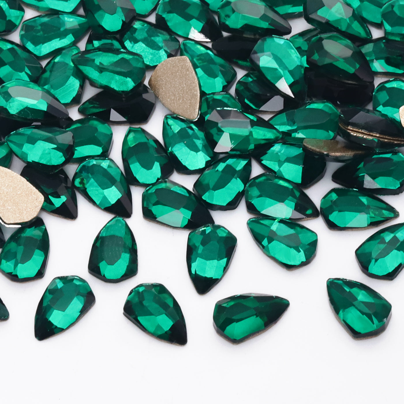 Shield Shape Dark Green Flat Back Fancy Rhinestones WholesaleRhinestone Main image
