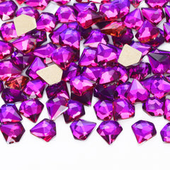 Diamond Shape Purple Volcano Flat Back Fancy Rhinestones