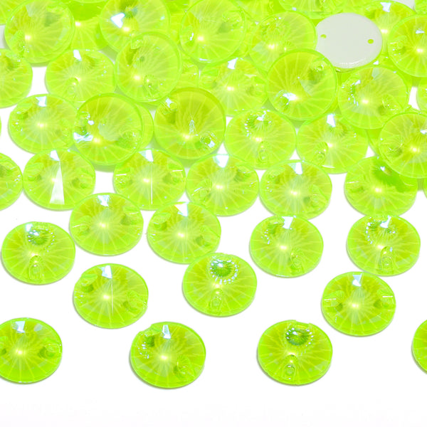 Electric Neon Jonquil Rivoli Shape High Quality Glass Sew-on Rhinestones WholesaleRhinestone