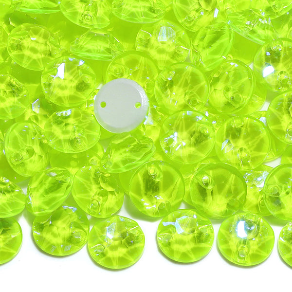 Electric Neon Jonquil XIRIUS Round Shape High Quality Glass Sew-on Rhinestones WholesaleRhinestone