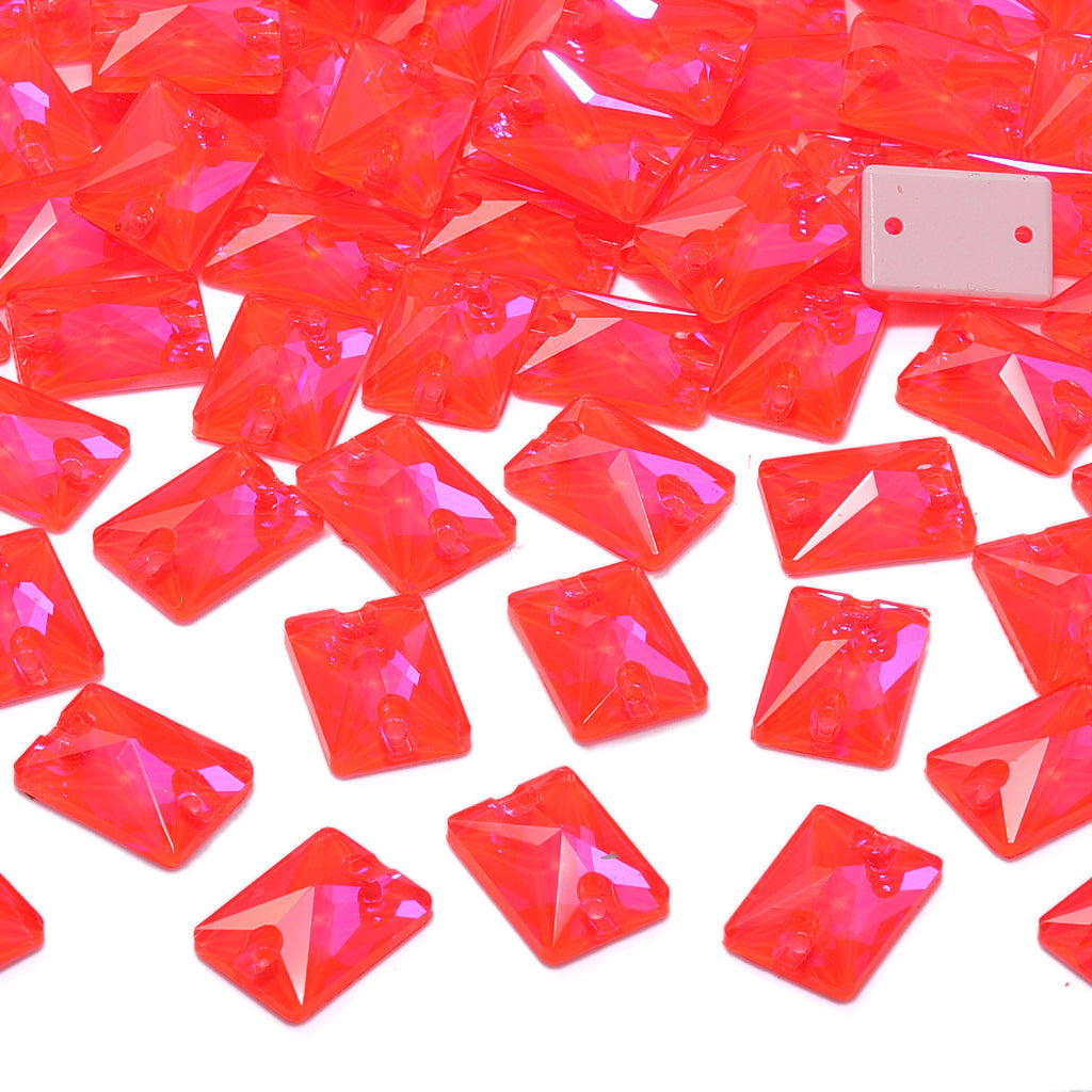 Electric Neon Hyacinth Rectangle Shape High Quality Glass Sew-on Rhinestones WholesaleRhinestone
