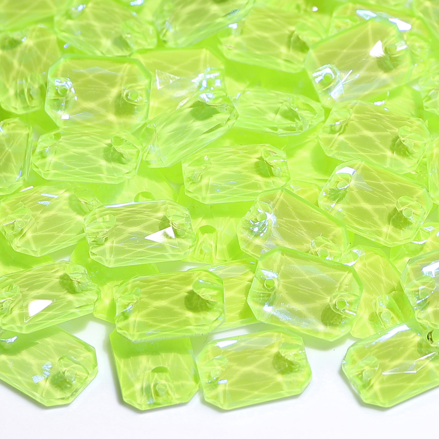 Electric Neon Jonquil Octagon Shape High Quality Glass Sew-on Rhinestones WholesaleRhinestone