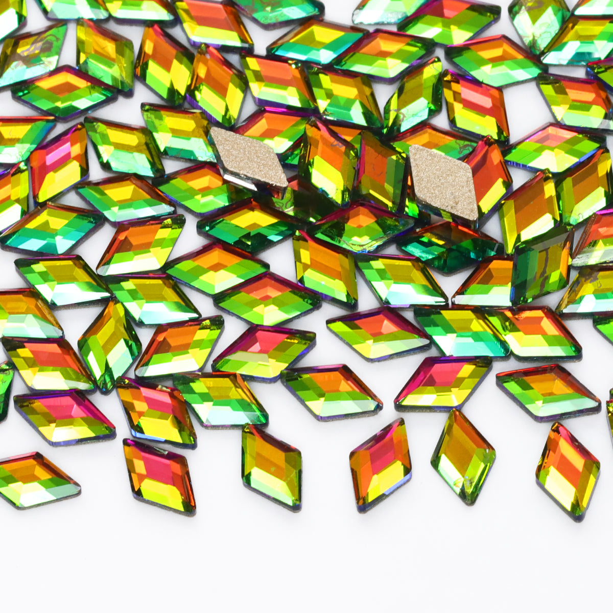 Rhombus Shape Rainbow Flat Back Fancy Rhinestones WholesaleRhinestone