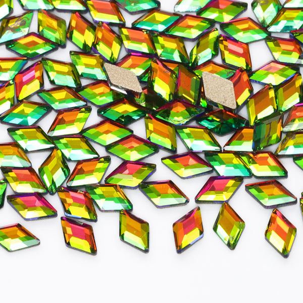 Rhombus Shape Rainbow Flat Back Fancy Rhinestones WholesaleRhinestone