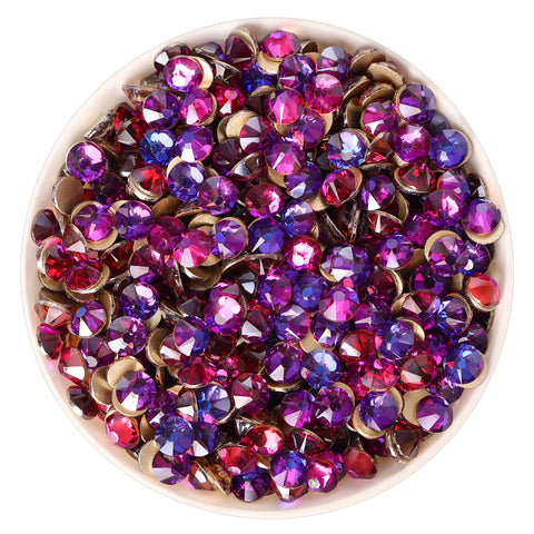 Purple Majesty Glass Flat Back Glue-On Rhinestones 16 Cut Facets WholesaleRhinestone Imagen principal del producto