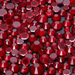 Mixed Sizes Mocha Neon Dk Siam Glass Flat Back Rhinestones For Nail Art